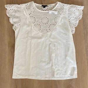 NWT J.Crew Eyelet Embroidered Tee
